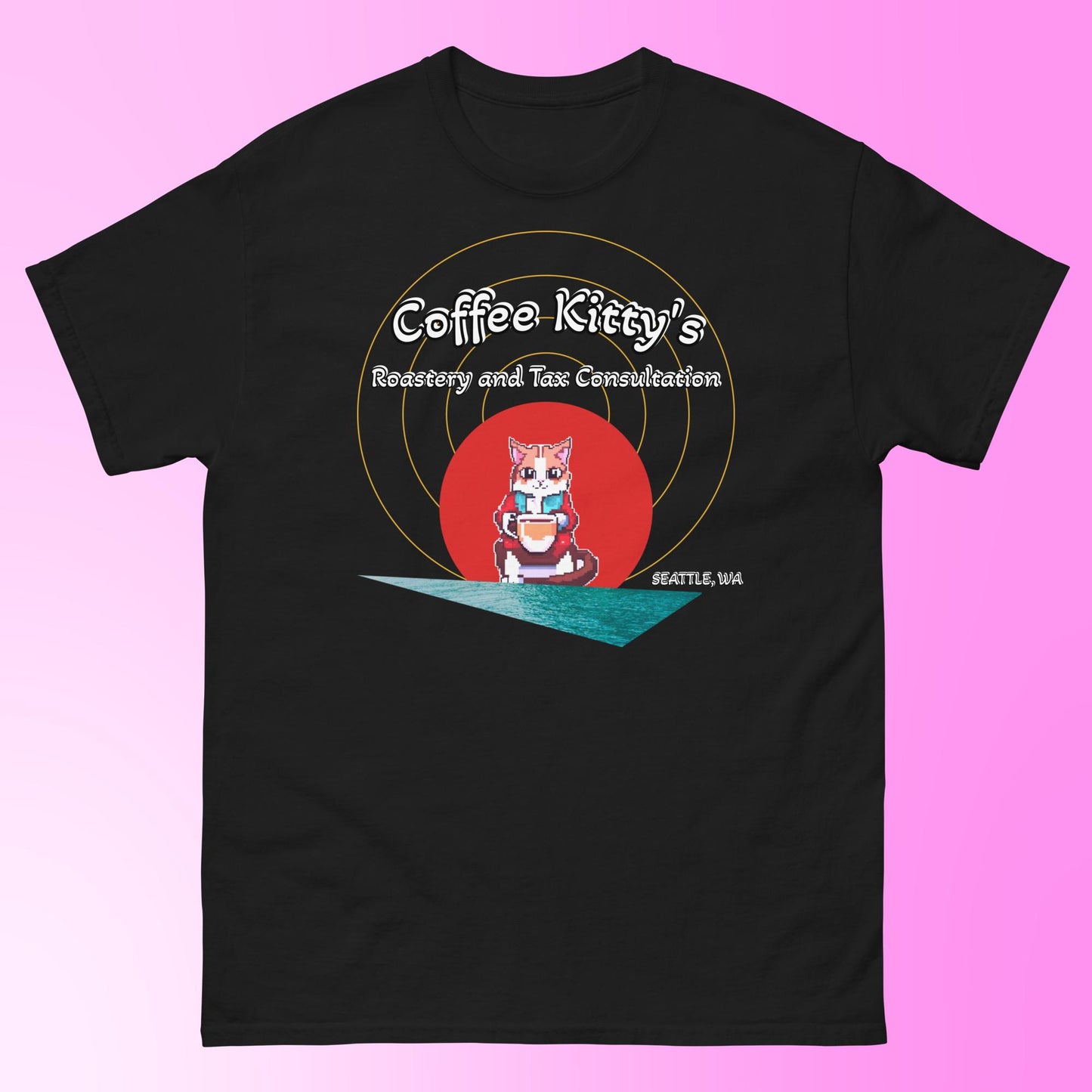 Seattle Coffee Kitty Roastery and Tax Consultation Classic Cotton Tee