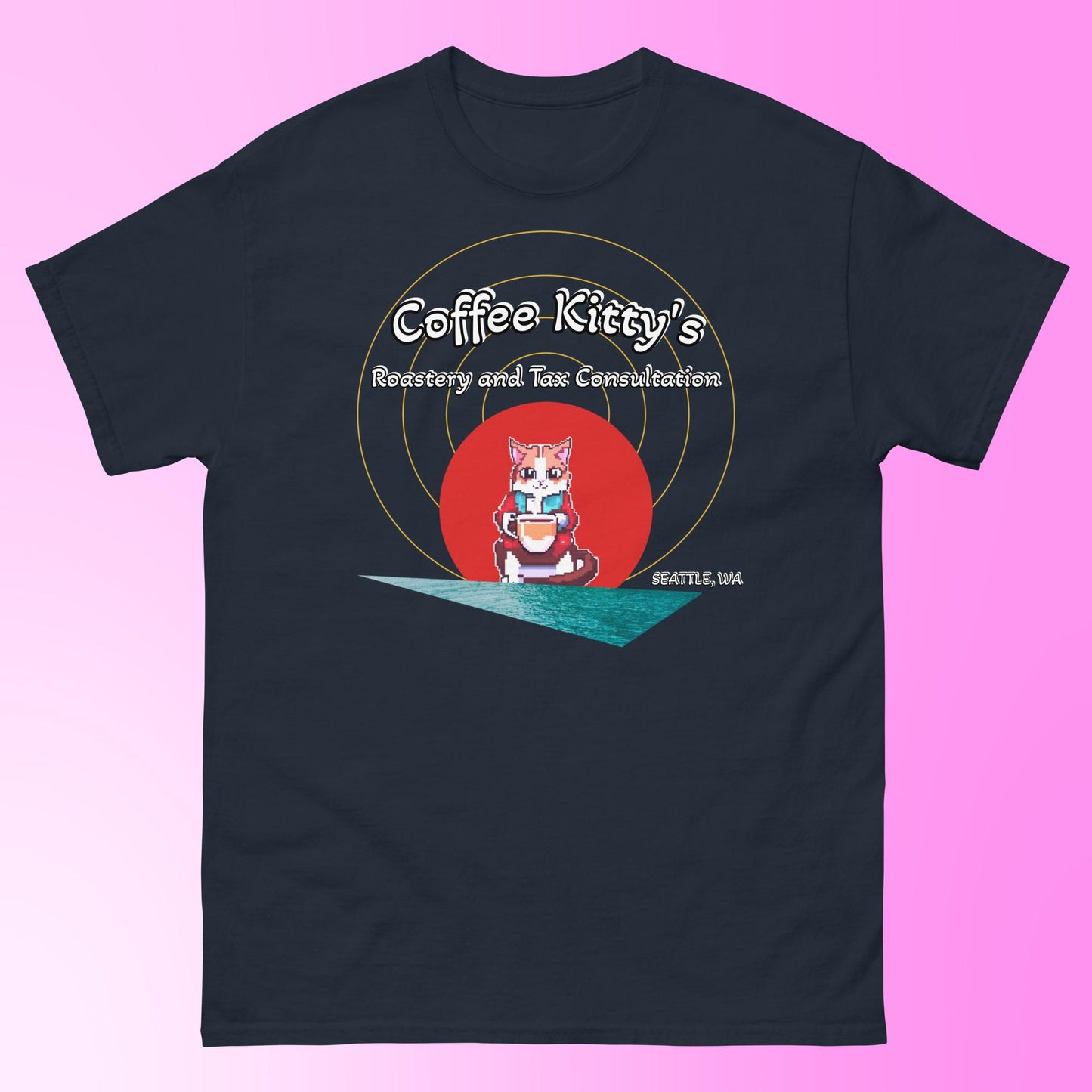 Seattle Coffee Kitty Roastery and Tax Consultation Classic Cotton Tee